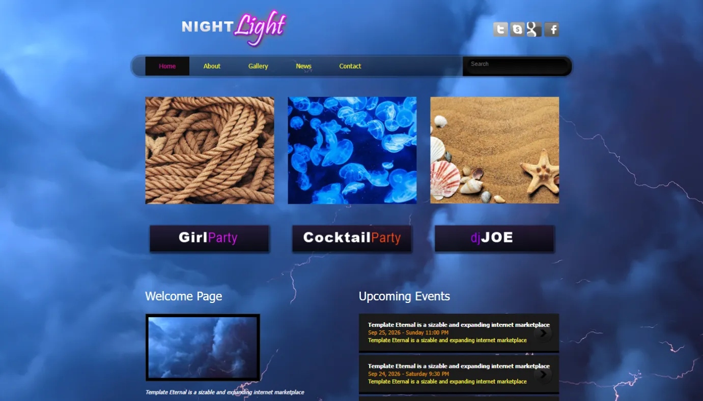 Night club template (Sky blue)