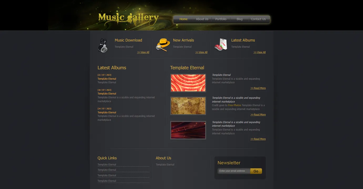 Music website template (Dark)