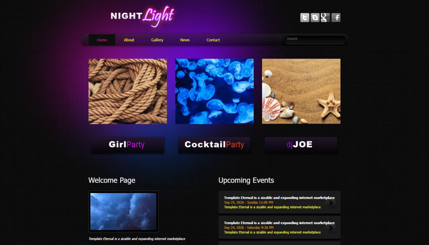Night club template (Purple)