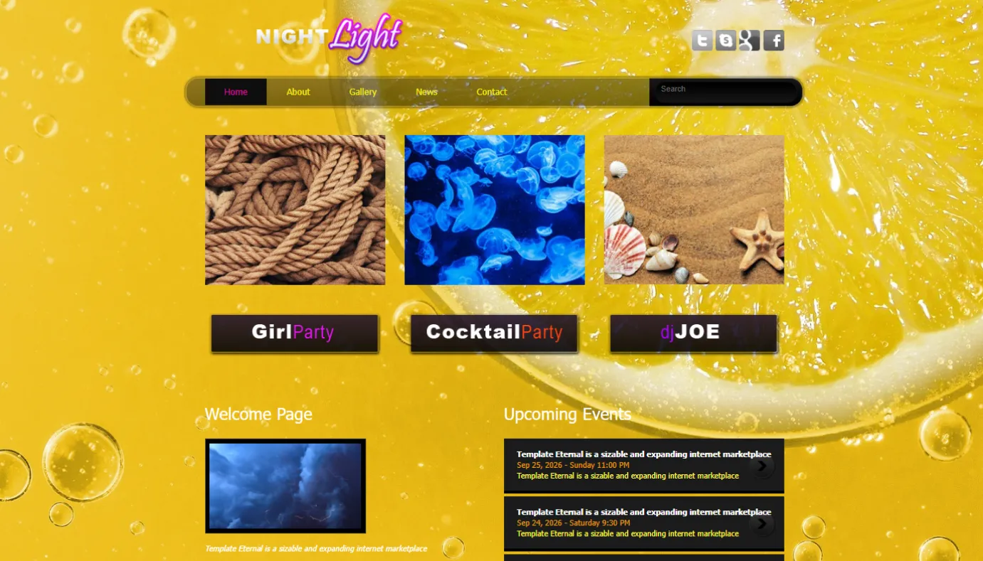 Night club template (Yellow)
