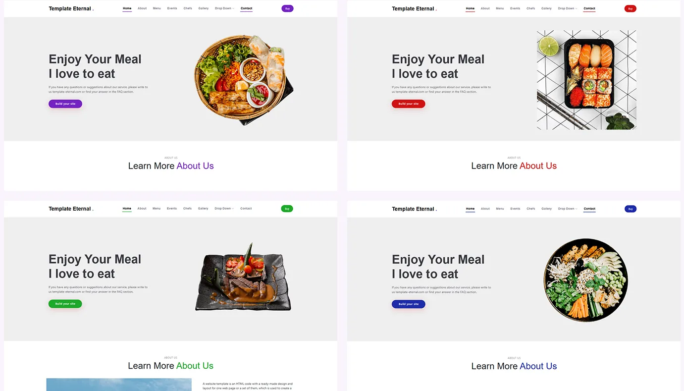 Restaurant website templates bundle